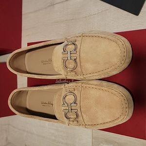 Salvatore Ferragamo Berra Bit Suede Driving Loafer